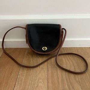Vintage Coach Two-Tone Leather Crossbody Bag